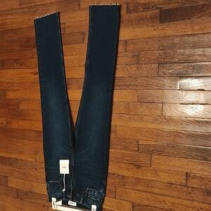 Women's dark denim cropped straight leg jeans